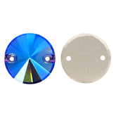 Light Sapphire Shimmer Rivoli Shape High Quality Glass Sew-on Rhinestones